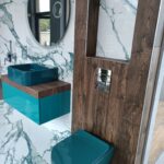 Висяща безрингова тоалетна чиния GLOMP PETROLIO