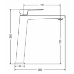 Месингов смесител за умивалник Modea Pietra 00-08003 Хромиран висок - Image 2