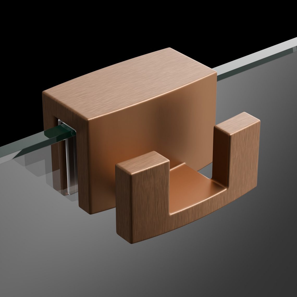 Radaway-akcesoria-wieszak-brushed-copper-1140x1140 Закачалка за монтаж върху стъкло с дебелина 6 и 8 мм в безпрофилни душ кабини и всички статични паравани.Различни цветове! - Image 2